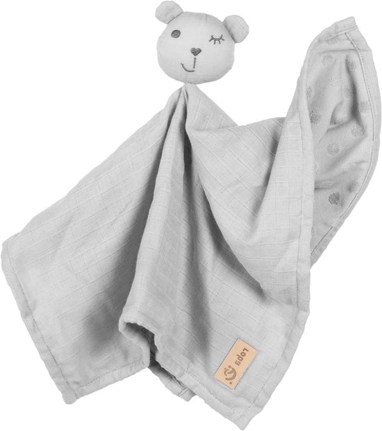 Knuffeldoek Vos - Zacht Speelgoed - Baby Comfort - Biologisch Katoen - 40x40 cm - Zilvergrijs