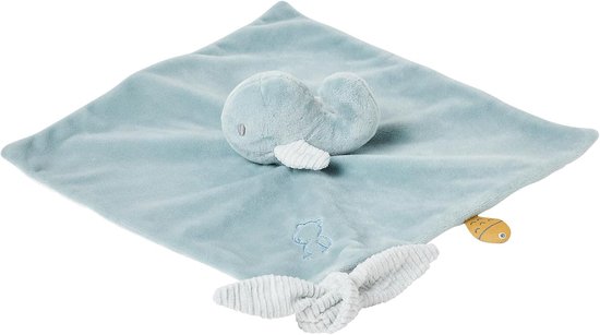 Knuffeldoek Walvis - Baby Knuffel - Baby Comfort - Met Pacifier Lus - 27 x 27 cm - Donkerblauw