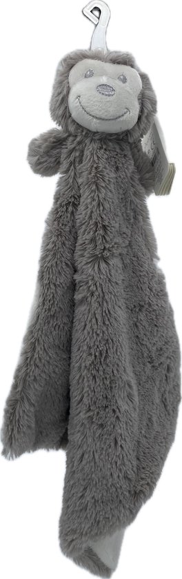 Knuffeldoekje baby en peuter – Kraamcadeau - Knuffeldoek met aap als dierenvriendje – Vierkant 30x30 cm - Bruin - Knuffelzacht