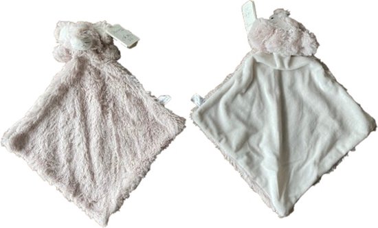 Knuffeldoekje baby en peuter – Kraamcadeau - Knuffeldoek met muis als dierenvriendje – Vierkant 30x30 cm - Licht roze - Knuffelzacht van Funnies.