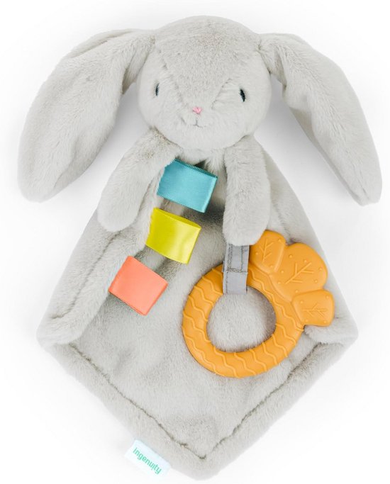 Knuffeldoekje Baby - Zachte Knuffel - Baby Kalmeren - Met Bijtring - 23 cm - Konijn