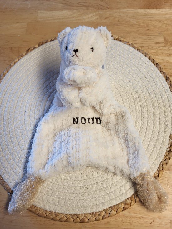 Knuffeldoekje Beer/Schaap/Konijn - Katoen - Baby - Kind - 33x20cm - Met naam - Keuze uit tien kleuren garen
