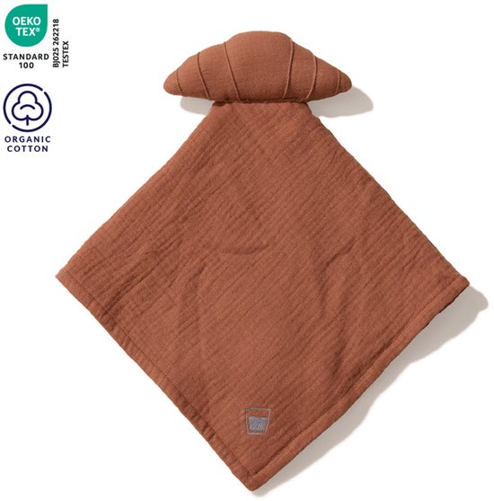 Knuffeldoekje Croissant - vos&bos - Biologisch Katoen - Kraamcadeau Baby -100% Plantaardig - Baby Bijtspeeltje