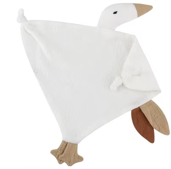 Knuffeldoekje Gans - Katoen - Hydrofiel - Baby - Kind - 40x20cm - Wit van Merkloos