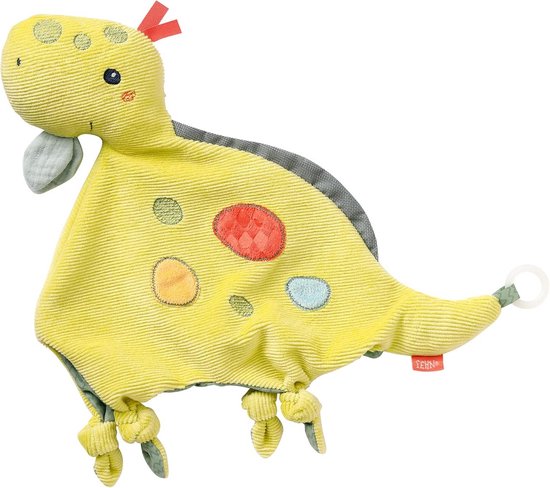 Knuffeldoekje Handpop Slaapliedje Dino - Zacht Pluche met Rammeling en Piepgeluid - Voor Baby's en Peuters vanaf 0 Maanden van Merkloos