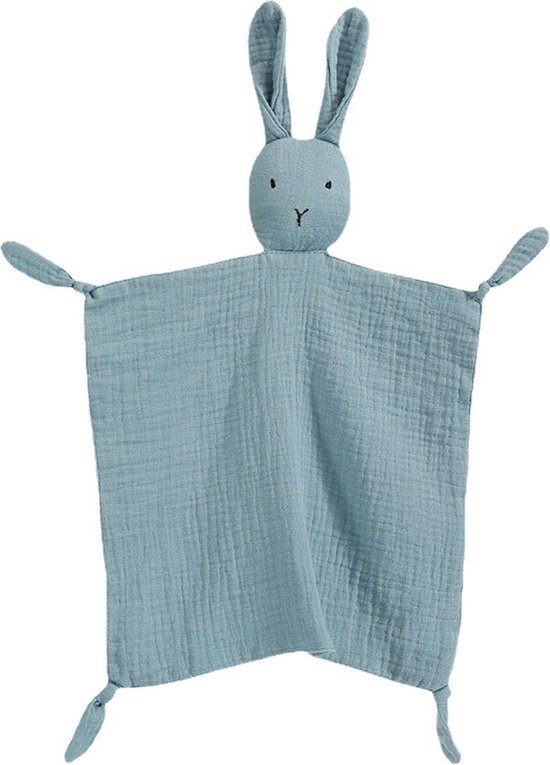 Knuffeldoekje Konijn | Blauw | Katoen | Hydrofiel | Baby | Kind van Funnies.