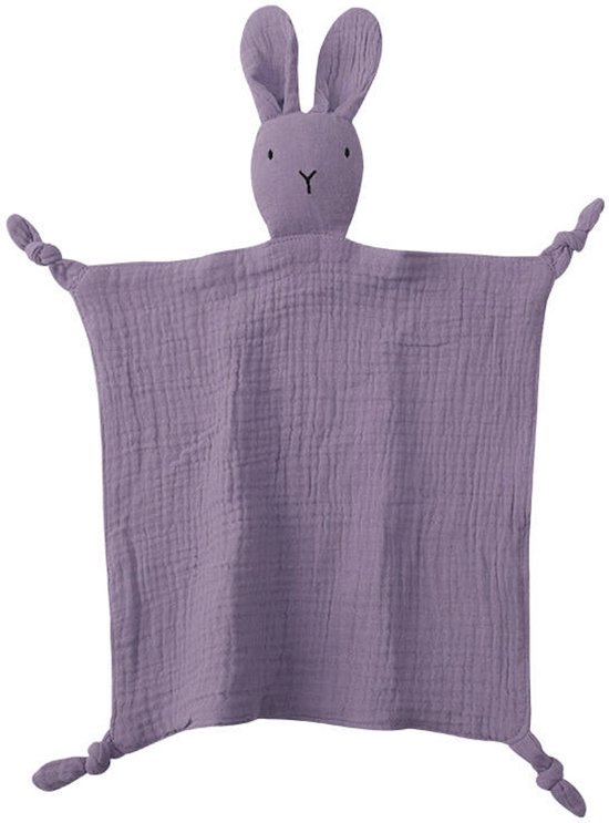 Knuffeldoekje Konijn | Paars | Katoen | Hydrofiel | Baby | Kind van Funnies.
