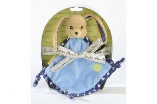 Knuffeldoekje konijn Pioupiou blauw sterren van Pioupiou et Merveilles