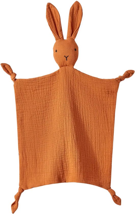 Knuffeldoekje Konijn - Roest - Katoen - Hydrofiel - Baby - Kind van Merkloos