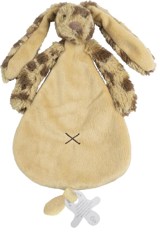 Knuffeldoekje Konijn - Zacht Knuffeltje - Baby Troosten - Machinewasbaar - 25 cm - Beige met stippen