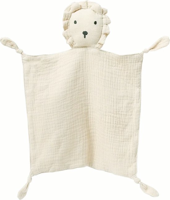 Knuffeldoekje Leeuw - Crème - Katoen - Hydrofiel - Baby - Speendoekje - Tutdoekje van Puckdaddy.