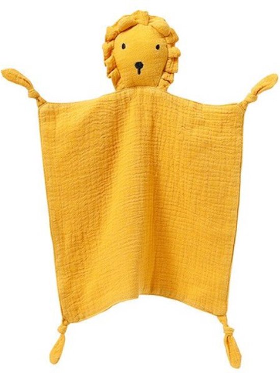 Knuffeldoekje Leeuw - Geel - Katoen - Hydrofiel - Baby - Speendoekje - Tutdoekje van Little Dutch