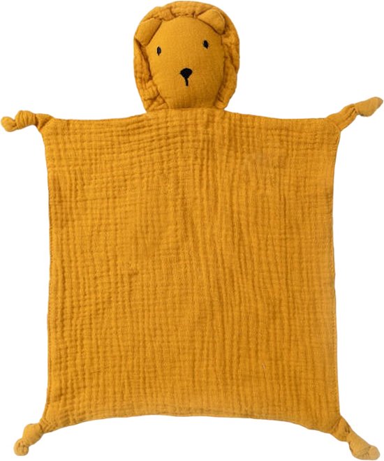 Knuffeldoekje Leeuw - Okergeel - Katoen - Hydrofiel - Baby - Kind van Little Dutch