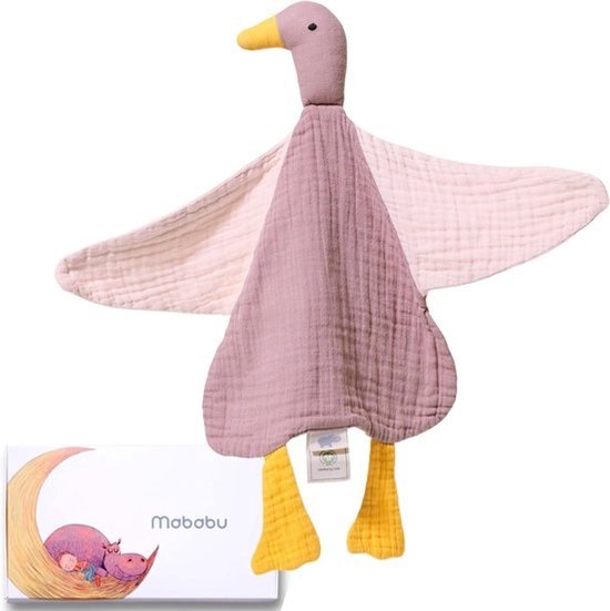 Knuffeldoekje met eendje voor baby's - 100% GOTS biologisch katoen - troost en slaaphulp