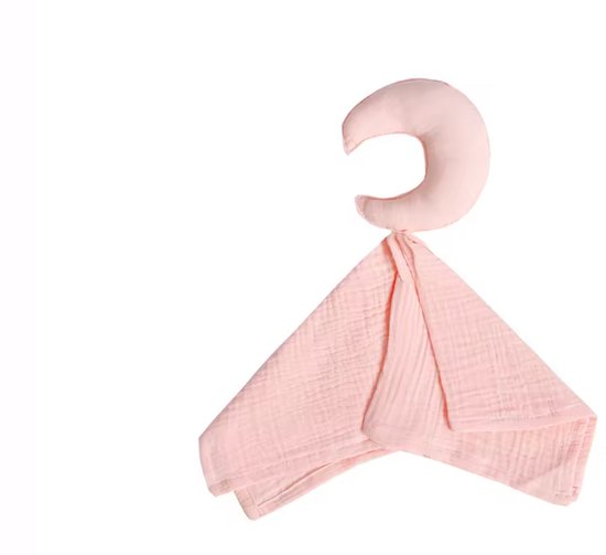 Knuffeldoekje met maan - Katoen - Hydrofiel - Baby - Kind - 40x40cm - Rose van Little Dutch