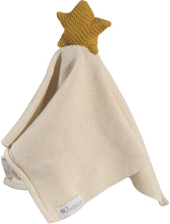 Knuffeldoekje met Rammelaar - Zacht Katoen - Baby Ontwikkeling - Handgemaakt Gebreid - 40 cm - Sterrenprint
