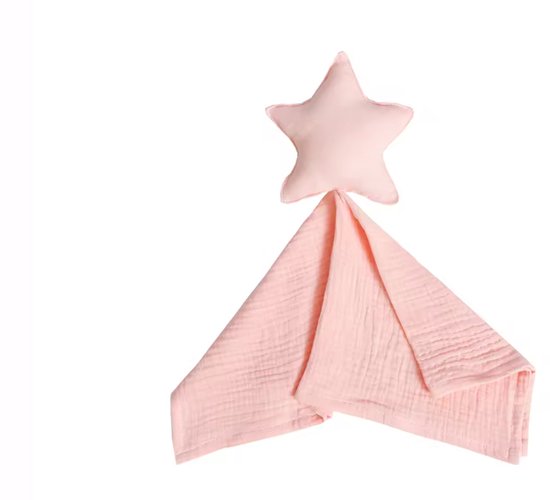 Knuffeldoekje met ster - Katoen - Hydrofiel - Baby - Kind - 40x40cm - Rose van Fabs World