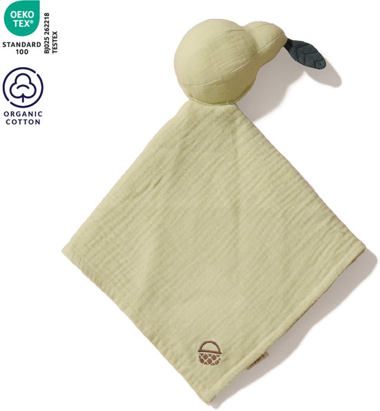 Knuffeldoekje Peer - vos&bos - Biologisch Katoen - Kraamcadeau Baby -100% Plantaardig - Baby Bijtspeeltje