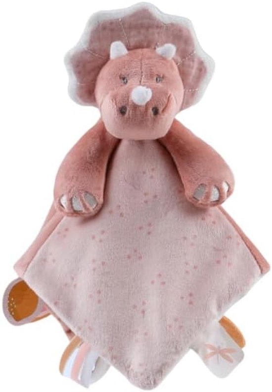 - Knuffeldoekje voor kinderen - Knuffeldoekje van Veloudoux - Popsie de Triceratops - Multifunctioneel - Roze - 1 product