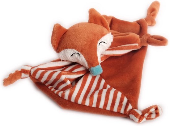 Knuffeldoekje vos 25x25 cm - baby knuffeldoekje vos - roodbruin wit van Merkloos