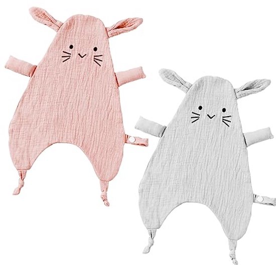 Knuffeldoekjes Kat - Zachte Hydrofiele Doeken - Baby Kalmeren - 100% Katoen - 40 x 27 cm - Grijs en Wit