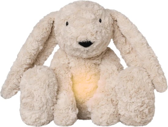 Knuffelkonijn met Slaaptrainer - Knuffel met Geluid - Baby Kalmeren - Met Huilsensor - 28 cm - Warm Linen van Merkloos