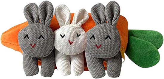 Knuffelkonijn Muntzakje - Pluche portemonnee - Kleine spullen bewaren - Verborgen ritsvak - 21.5 cm - Meerdere kleuren