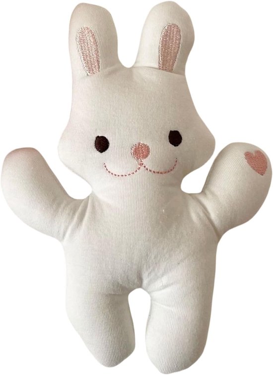 Knuffelkonijn - Troostpop Baby - Slaap Bevorderen - Wasbaar Materiaal - 20 cm - Wit