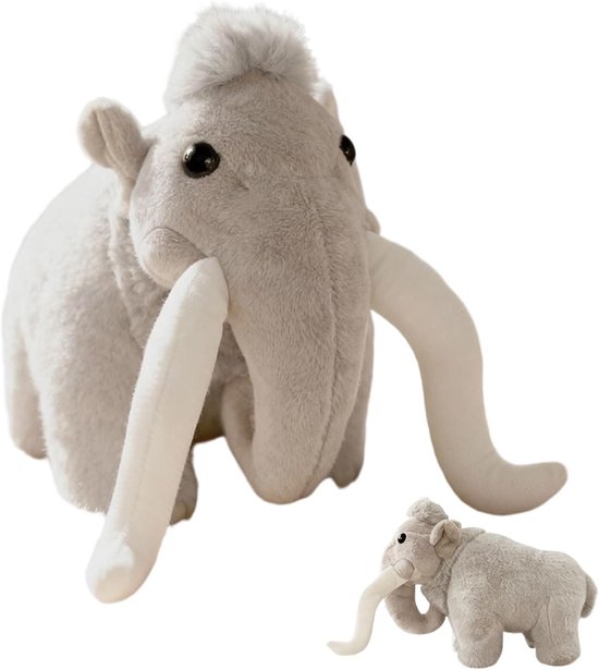 Knuffelolifant - Pluche Speelgoed - Troost en Decoratie - Realistisch Schattig Ontwerp - 27x17x10cm - Grijs van Merkloos
