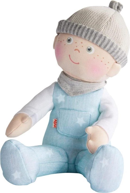 Knuffelpop - Zachte pop - Spelen en knuffelen - Machine wasbaar - 23.8 cm - Blauw
