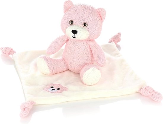 Knuffelset Beer en Knuffeldoek Gebreid Uiterlijk - Cadeau voor Baby Geboorte