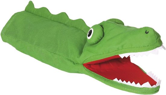 Knuffelzachte Handpop Krokodil - 30 cm