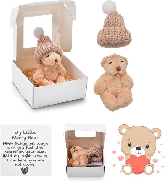 Knuffelzakbeer in een Doos - Mini Pluche Pocket Knuffel voor Kinderen van Merkloos