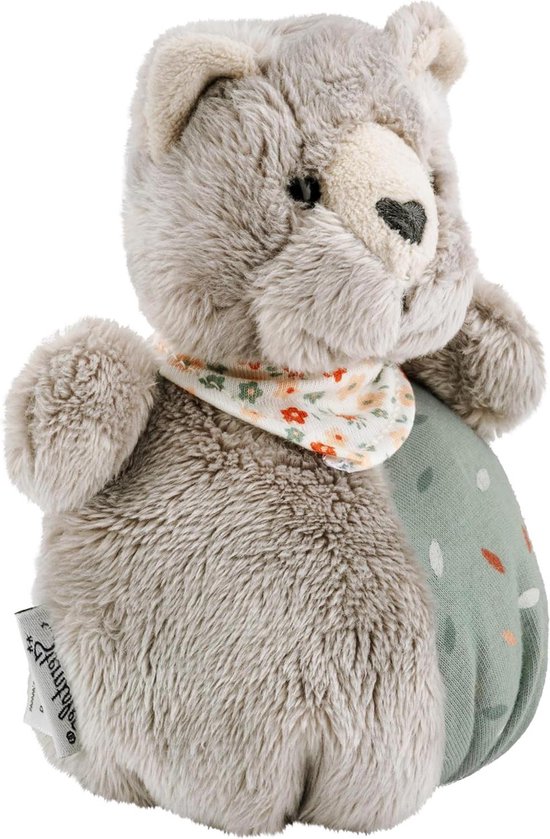 Knuffelzakje Kat - Babyspeeltje Rammelaar - Baby Ontwikkeling - Zacht Fleece Materiaal - 11x8x19 cm - Grijs