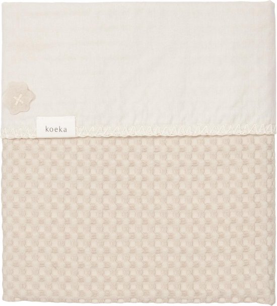 Koeka Baby dekentje ledikant wafel flanel Antwerp - zand - 100x150cm van Merkloos