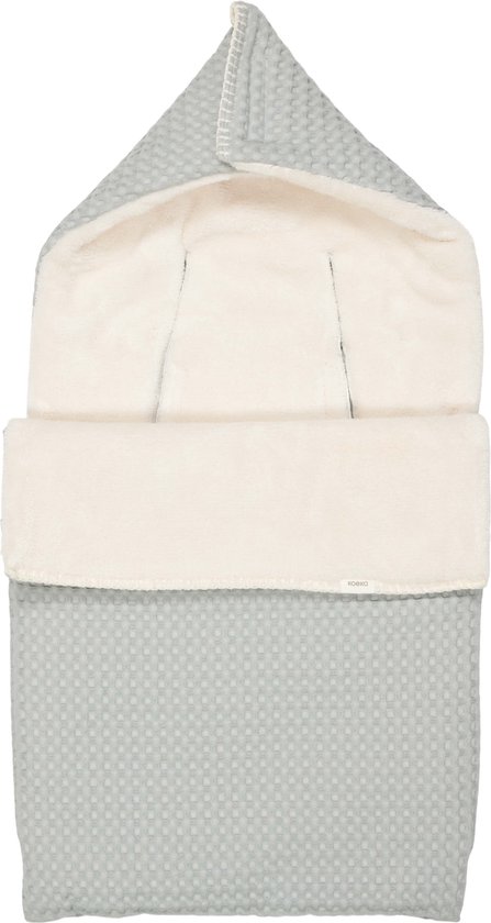 Koeka Maxi Cosi voetenzak Oslo - wafelstof met teddy - blauw van Koeka