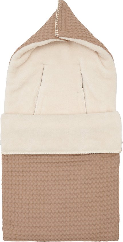 Koeka Maxi Cosi voetenzak Oslo - wafelstof met teddy - bruin van Koeka