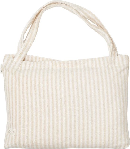 Koeka Mom bag Playa - biologisch badstof - beige/wit gestreept van Koeka