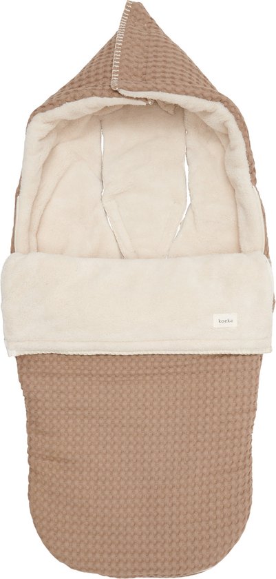 Koeka Oslo voetenzak voor buggy - wafelstof met teddy - bruin van Koeka