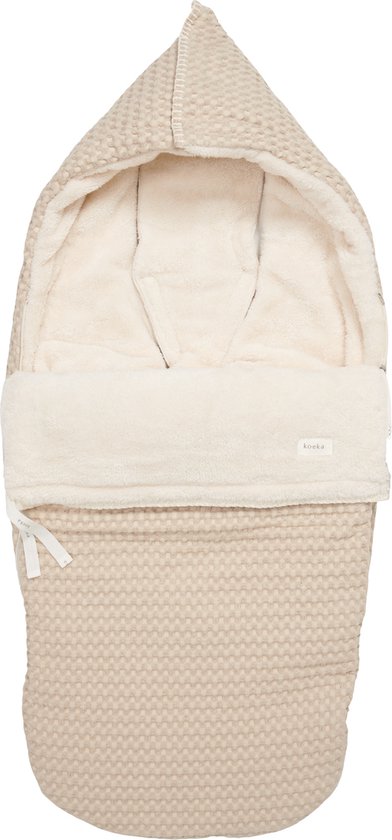 Koeka Oslo voetenzak voor buggy - wafelstof met teddy - zand van Koeka