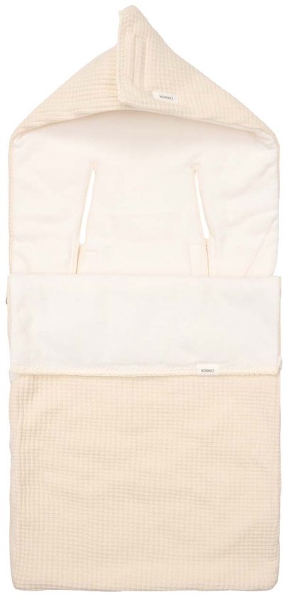 Koeka voetenzak 0+ 3/5 punts cotton fleece Malaga warm white 0-6 Maanden