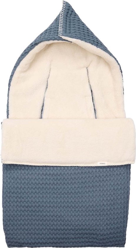 Koeka voetenzak 0+ 3/5 punts wafel/teddy Oslo bluestone 0-6 Maanden van Merkloos