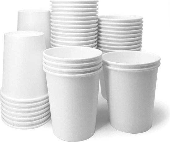 Koffiebeker Wit / Wit / 200ml / 100 stuks / Kartonnen beker / Papieren beker / Drinkbeker van FSC Mix Credit