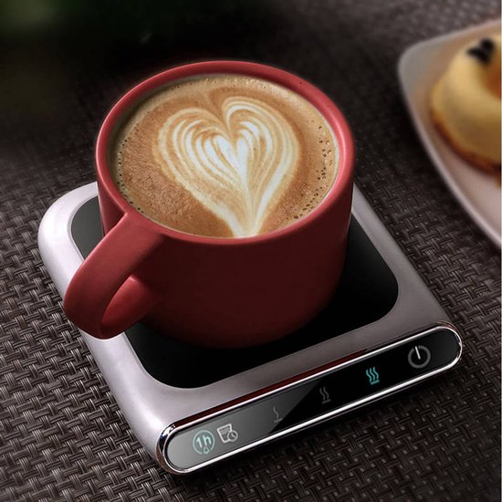 Koffiekopjesverwarmer, elektrische kopjesverwarmer, 3 temperatuurstanden, perfect voor het verwarmen van thee, koffie en melk op kantoor en thuis (kopje niet inbegrepen), zwart.