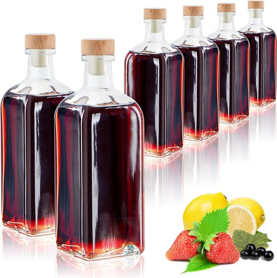 Koffiesiroop-dispensers met 18 etiketten, koffiepompdispenser voor koffiebar, minimalistische glazen koffiefles, envoudige esdoorn/koffiesiroop-flessen met blaut etiket, 500 ml