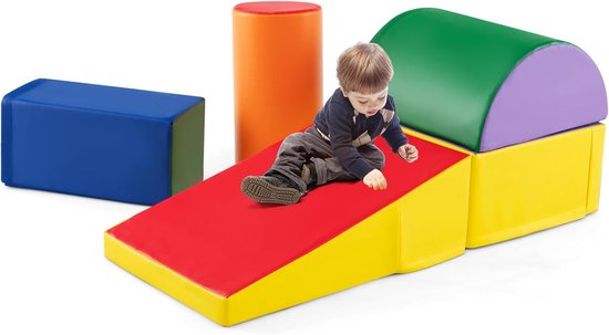 KOMFOTTEU 5 delig Schuimblokken EPE - Soft Play Foam Blokken - Reuze Bouwblokken - Montessori-klimblokken - voor kinderen