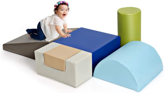 KOMFOTTEU 6 delig Schuimblokken - Soft Play Foam Blokken - Reuze Bouwblokken - Montessori-klimblokken - voor kinderen
