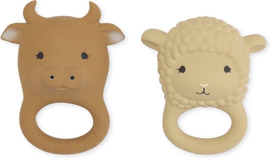 Konges Slojd - Bijtring- Babyspeelgoed - Bijtspeelgoed baby - Siliconen - Set van 2 van Konges Slojd