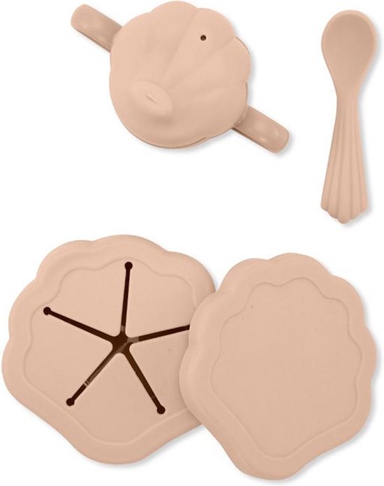 Konges Sløjd  - Silicone Serviesset Schelp - Kinderserviesset - Strawberry Ice van Konges Sløjd