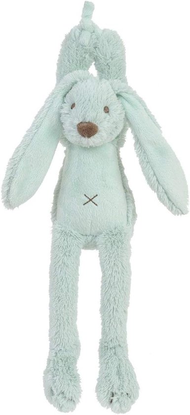 Konijn Richie Knuffel - Pluche Dier Zacht Speelgoed - Baby Cadeau Geven - Met Muziekje - 34 cm - Lagoon Mint